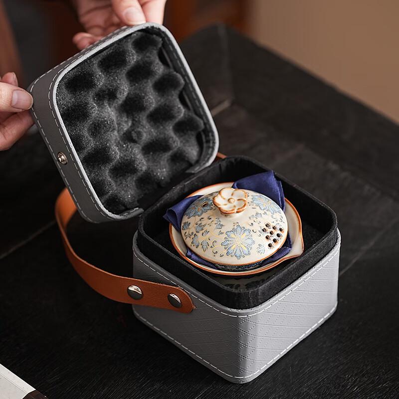 MinGuan Ru Kiln Style Portable Tea Set