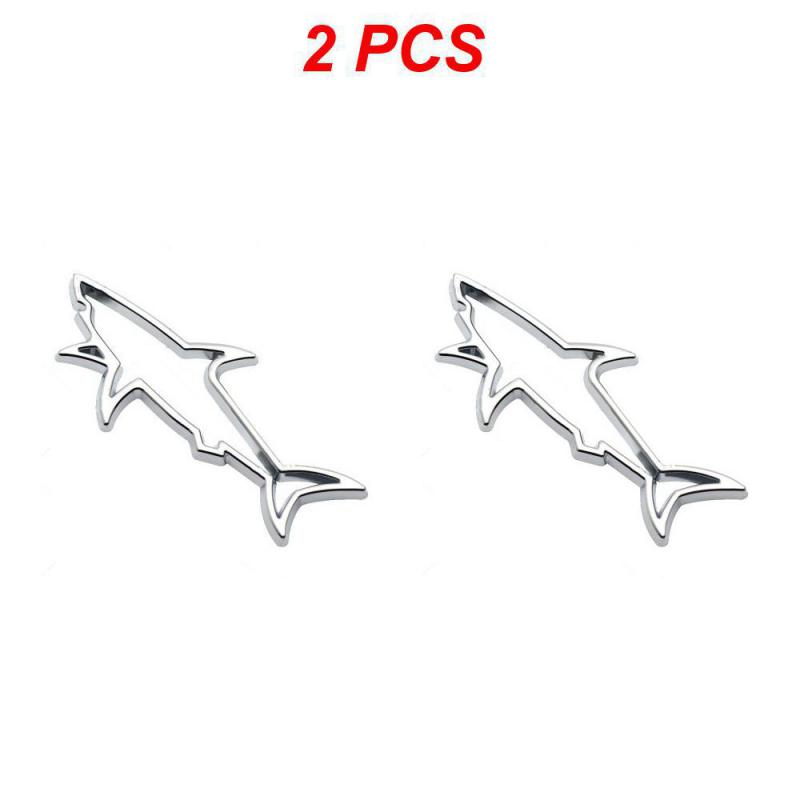 1~4PCS Universal Metal Car Styling Sticker Hollow Fish Shark Emblem Badge Decals Automobiles Motorcycle Computer Fuel