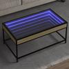 VidaXL Coffee Table with Infinity LED Sonoma Oak 90x50x41 Cm, Side Table, Living Room Table, End Table, 847688