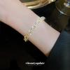 High-End Gold-Plated Zircon Open Bangle: Elegant, Shiny Bracelet Fashion Jewelry
