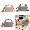 Simple Houndstooth Pattern Parent Child Shoulder Bag With Pendant For Kids Daily Use