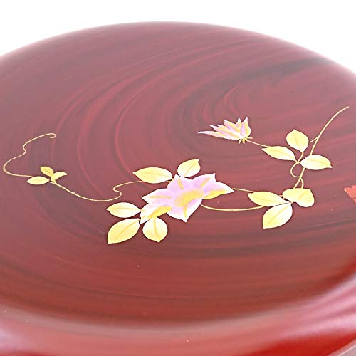 Nakanishi Kougei New Sweets Dish, Wood Grain, Kinosato, 18cm, Made in Japan, 0011028, Red, Diameter 18cm x Height 6.8cm