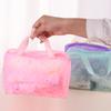 Waterproof PVC Cosmetic Storage Bag for Women Floral Transparent Wash Bag Creative Home Outing Compressed Shower Bag