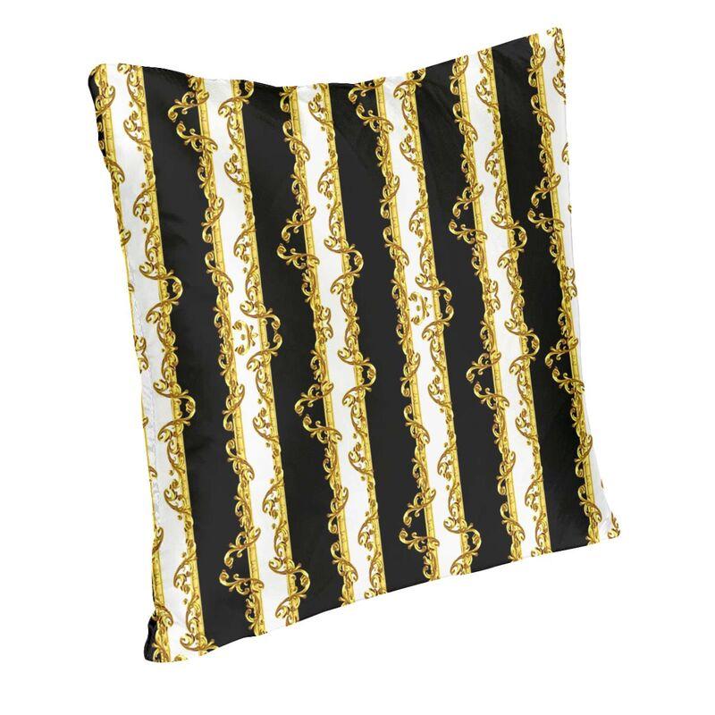 Baroque Prints Greek Ornament GoldenMeander Meandros Cushion Cover 45x45 Home Decor Printing Throw Pillow for Car Double Side