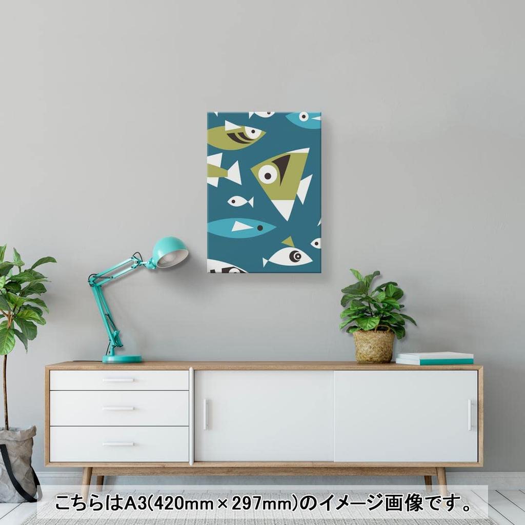 Art Panel Painting Decoration igsticker 420mm x 297mm A3 Photo Wall Hanging Wooden Frame Interior Stylish 004194 Animal Fish Blue