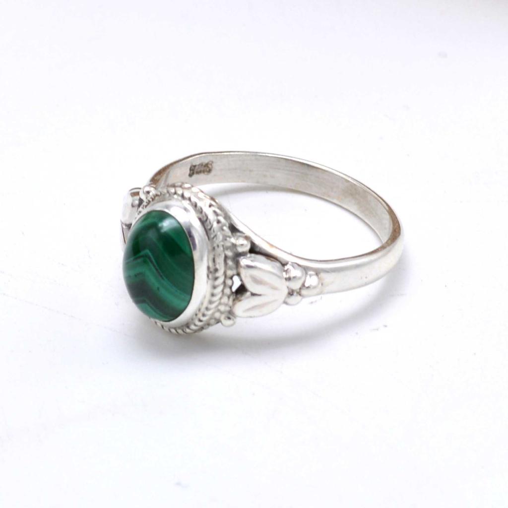 Malachite 925 Sterling Silver Women Handamde Birthstone Ring