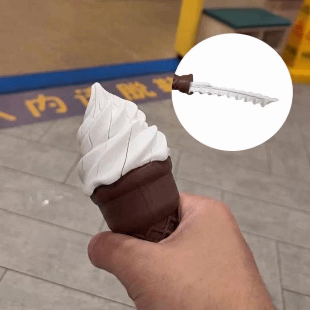 Creative Ice Cream Retractable Toy 3D Printed Novelty Funny Toys Fidget Toy Gifts for Friends L-Linear shape Brown