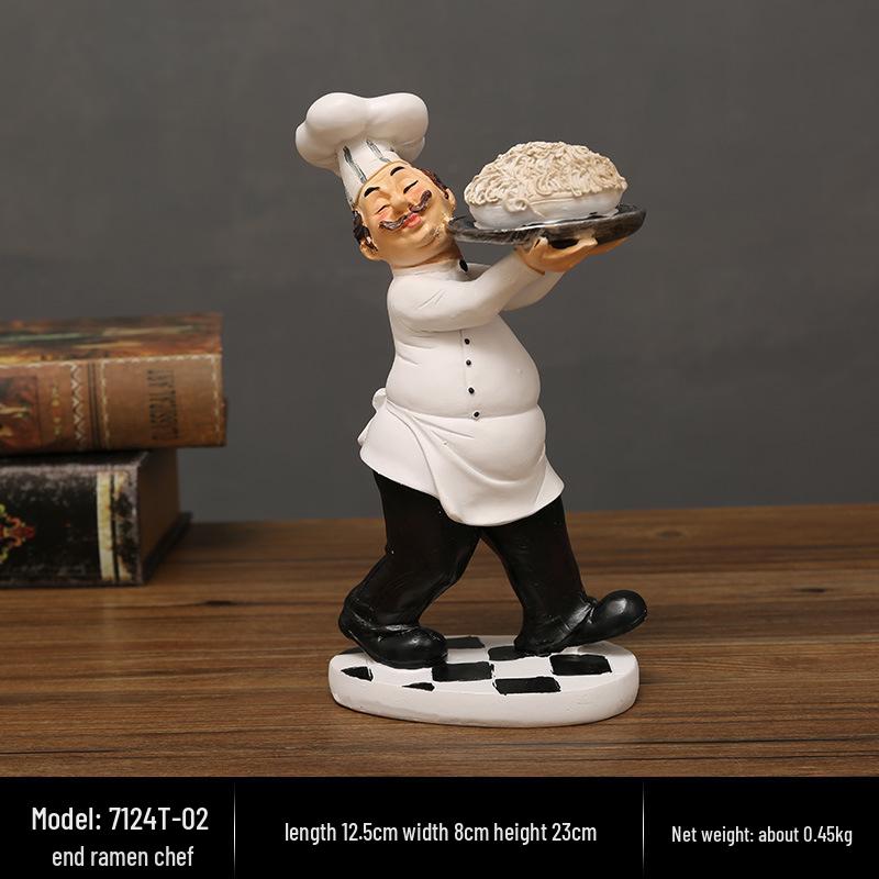 Ornament Retro American Chef Rășină: Decor elegant de masă pentru casă, restaurant sau bucătăria cafenelei