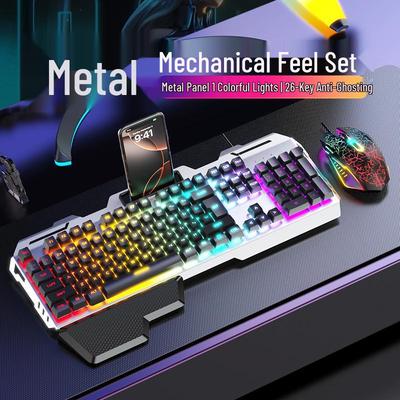GX810 Wired Gaming Set: Mechanical Feel Keyboard, Mouse & Luminous Headset for Esports and Office.
