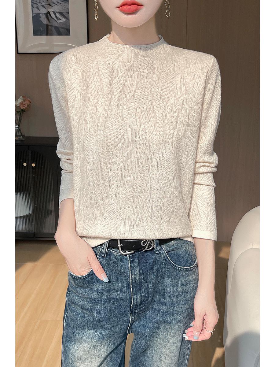 

Весна 2025 Вязаные изделия из мериносовой шерсти с высоким воротником XL белый/слоновая кость