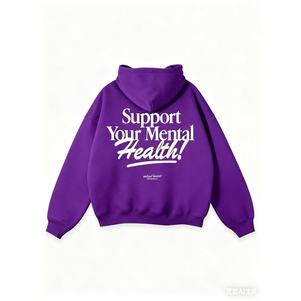

Best-selling Support Your Mental Health Oversized Hoodie Men s Fashion Trend Sweatshirts Autumn Winter Casual Loose Pullovers 3XL