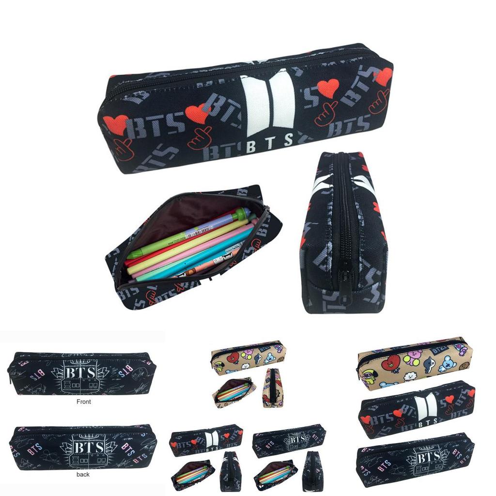 Bts Bt21 Malowanie Płótno Piórnik Portmonetka Saszetka na Makijaż Przenośna Torba na Długopisy