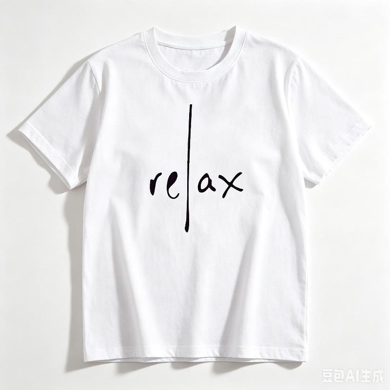 100 Cotton Basic Tee Handwritten Relax Vertical Line Graphic Loose Short Sleeve Minimalist Streetwear Top For Ladies
