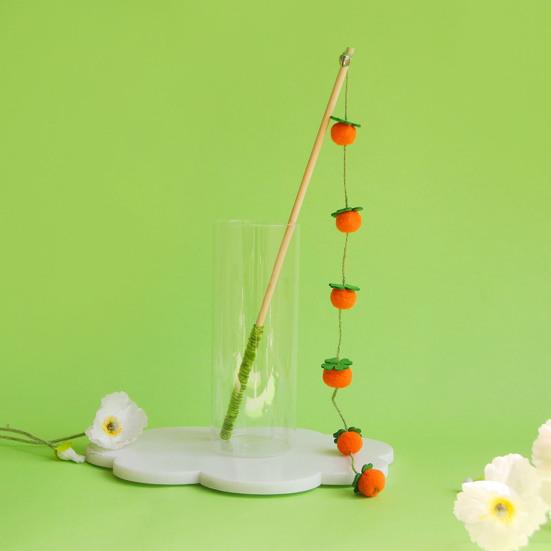 Interactive Cat Wand Toy Cat Teaser Stick String Toy with Furry Plush Balls for Indoor Cats To Play And Exercise