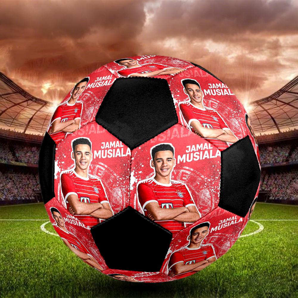Jamal Musiala Ballon de Football en Salle Coloré Couture Machine PVC Taille 5 Entraînement d'Équipe Prêt pour la Compétition Durable Haut Rebond Cadeau Sportif Cool