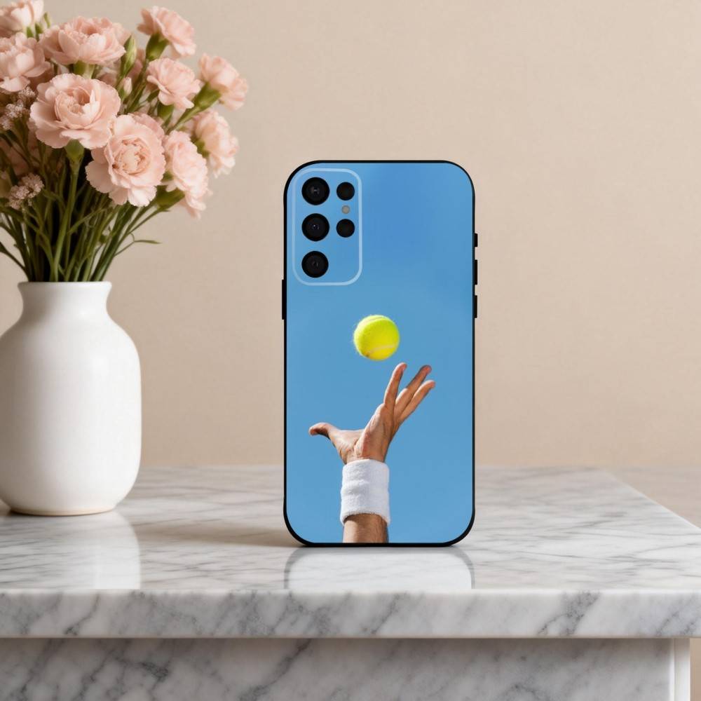 

T-Tennis B-Ball Sport Phone Case For Samsung S25,24,23,22,30,21,10,9,Ultra,Plus,Lite,FE,4,5 G Soft Black Case Samsung S25Plus