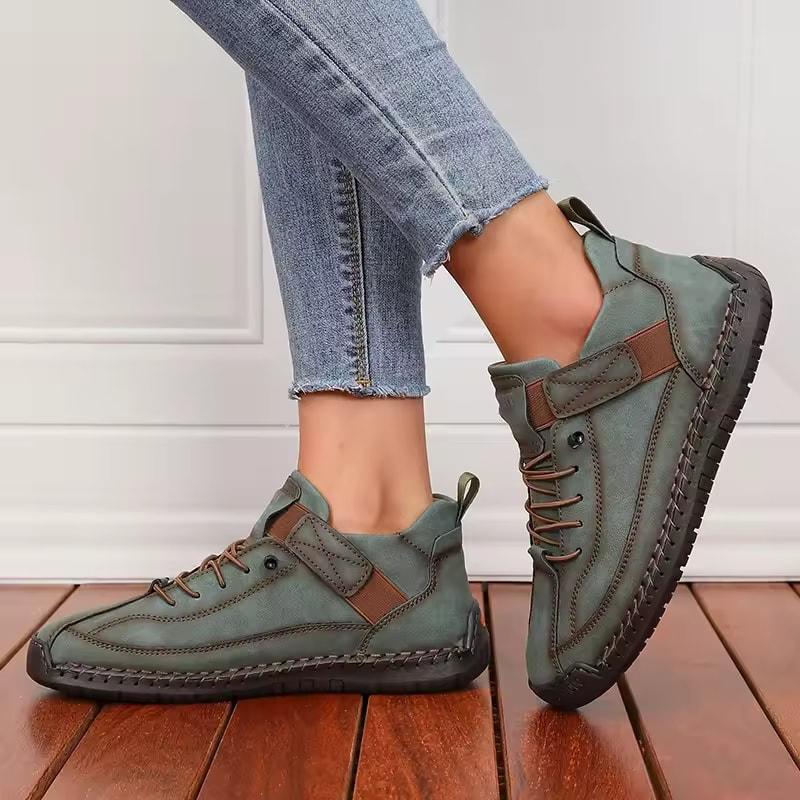 Stivali da Donna Mid Top per l'Estate Stile Britannico Retro Antiscivolo Scarpe da Lavoro Design alla Moda e Lussuoso Mocassini da Coppia