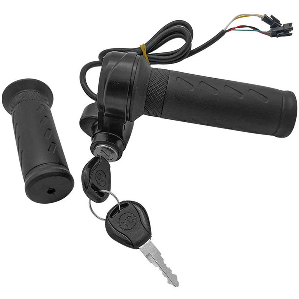108X Electric Bike Ignition Switch Throttle Grip Set: Left & Right Handlebar Replacement Parts