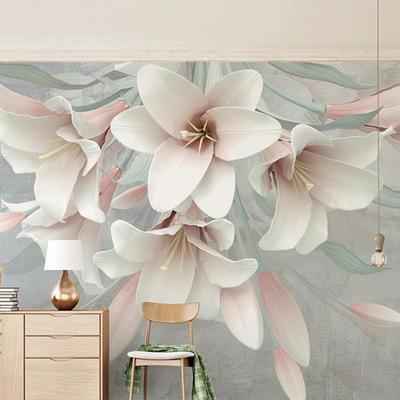 3D-Blumen öffnen große Aufkleber-Wandbild, abnehmbares Wandgemälde | Selbstklebende Tapete 3D-Wandbild für Kinderzimmer Esszimmer Schlafzimmer Wanddekoration