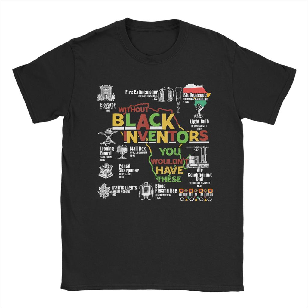 Black Inventors History Month African American 100 Cotton T Shirt For Men Beach T Shirts Breathable Tee Shirt Oversize Tops