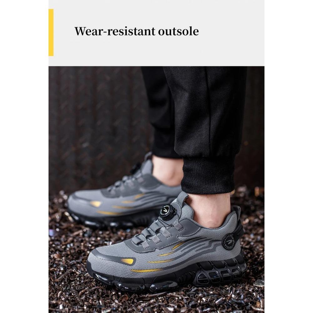 Pracovní obuv Pánská Rotační knoflíky Prodyšná síťovina Pracovní tenisky Pánská Ocelová špička Pracovní obuv Ochranná bezpečnostní obuv