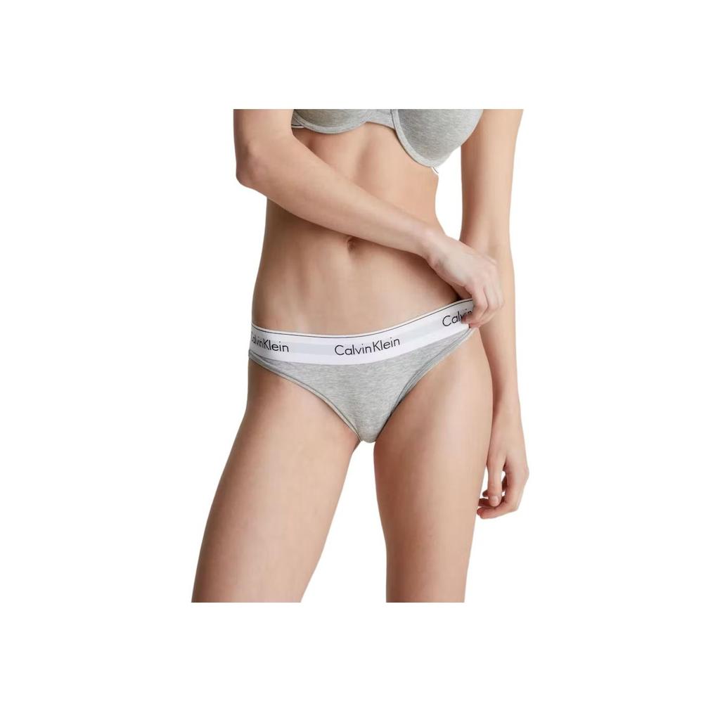 Calvin Klein Modern Cotton Bikini Brief Low Rise Slim Fit Triangle Underwear Women Underwear Gray Stone-Flower F3787E020