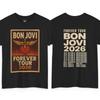 Bon Jovi Forever Tour Cotton Unisex Shirt Summer Oneck Unisexs Womens Yk Rock Band Graphic Short Sleeve Tshirt Fan Gift