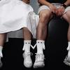 1/2Pair Fashion Socks for Adult Funny Magnetic Hand in Hand Black White  Mid-Tube Socks Cartoon Couple Socks Holiday Party Gifts