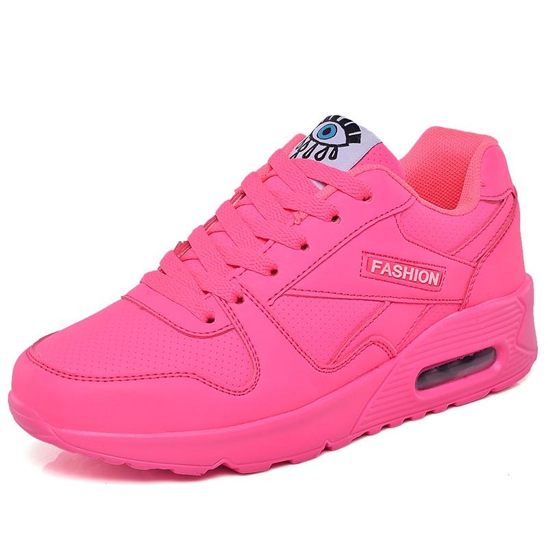 Women Air Cushion Sneakers Lace Up Lightweight Running Shoes Comfortable Casual Walking Trainers