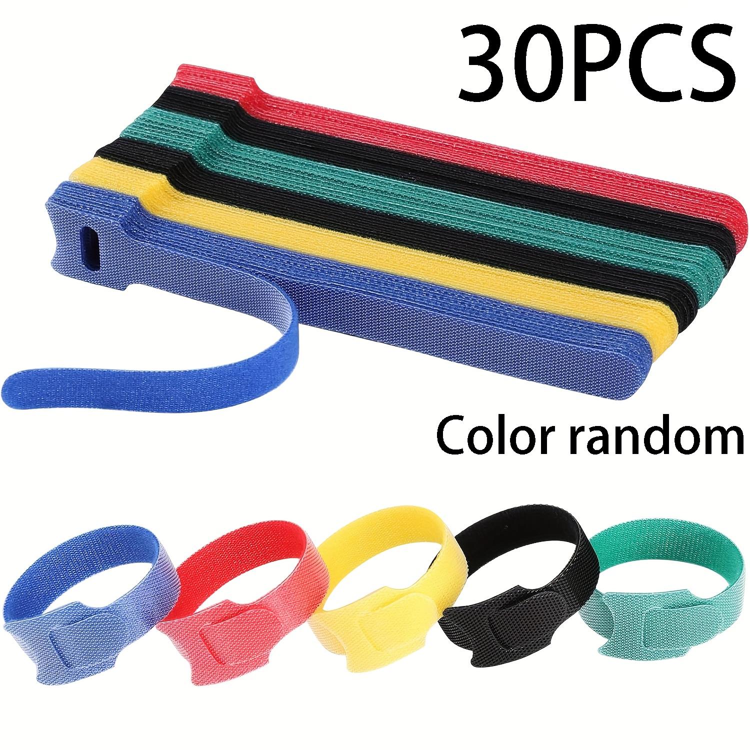 

30pcs Multi-Color Nylon Hook-and-Loop Cable Ties | Reusable Self-Adhesive Wire Organizer | Versatile Cable Management for Home