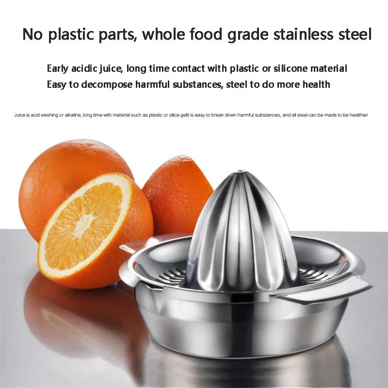 100% Hand Pressed Manual Fruit Juicer, 304 Stainless Steel Citrus Kitchen Accessories Tools, Portable Lemon Orange Juice Maker