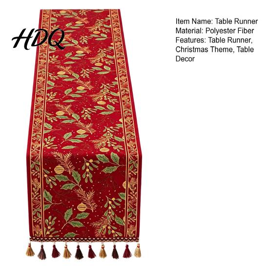 Durable Table Runner Christmas Runner Decorative Stitching Decoration Protects from Hot Spill