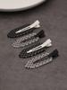 4pcs/Set Acetate Seamless Hairpin, Black & White, Acrylic Alligator Hair Clips, Cute Bangs & Hair Clips Accessories, Hair Accessories For Women