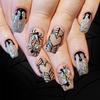 24 stycken Halloween Spindelnät Glitter Press-On Naglar Med Hjärtdesign Falska Naglar För Kvinnor Flickor