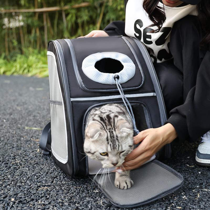 Pet Bag Aviation Can Bring Folding Cat Bag Breathable Large Capacity Cat Dog Outdoor Travel Pet Double Shoulder Cat Bag