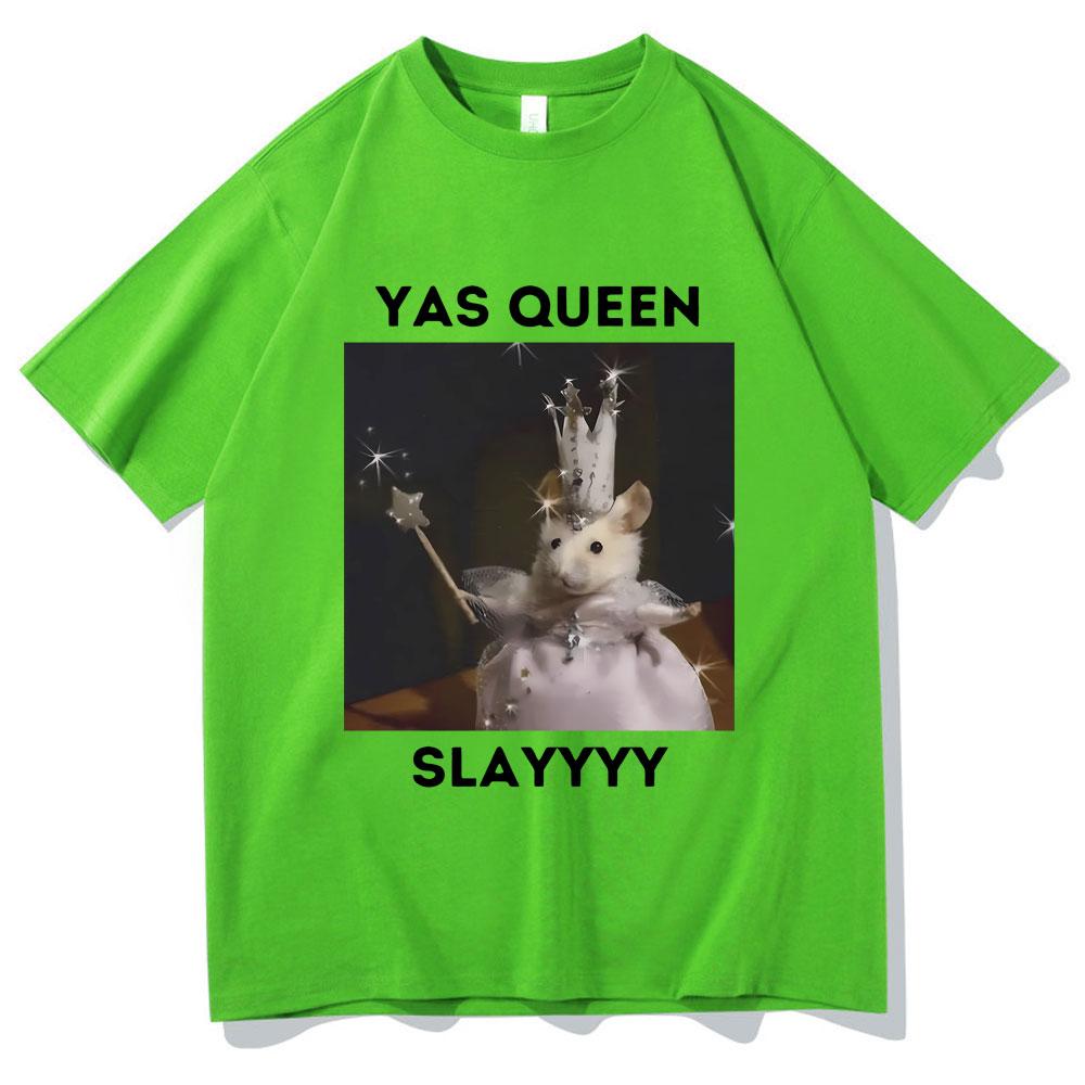 

Funny Yas Queen Slayyyy Rat Graphic Tshirt Men Women Fun Joke Humor Meme Print T Shirts Summer Male Fashion Casual Tshirt Tops 4XL