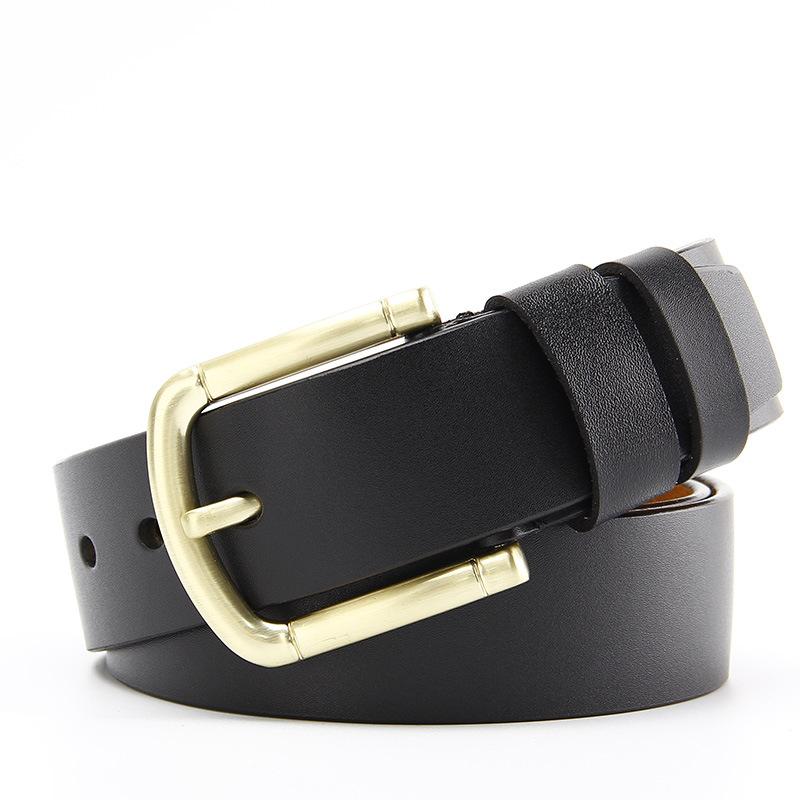 Men's Antique Real Yellow Cowhide Whole Sheet Two-layer Leather Belt Fashionable Pin Buckle Men's Korean Style Versatile Trousers Belt