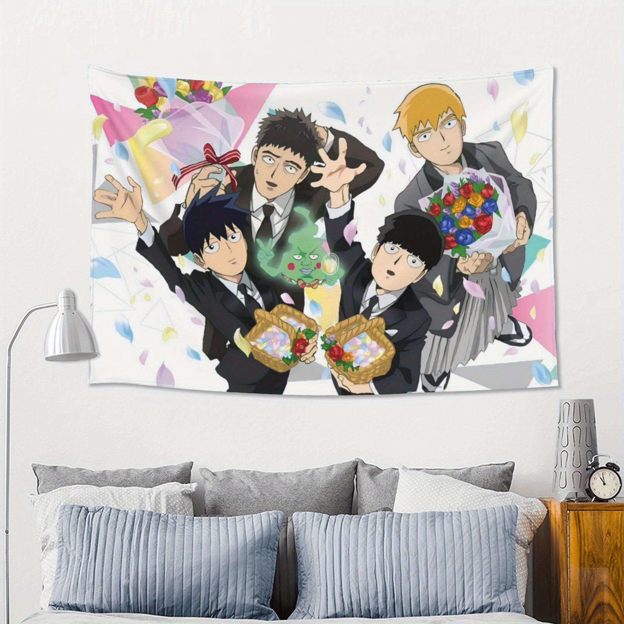 

1pc Mob Psycho 100 Anime Tapestry Wall Hanging for Bedroom Living Room Birthday Party Decor Anime Fan Gift 74x94cm(29x37in)