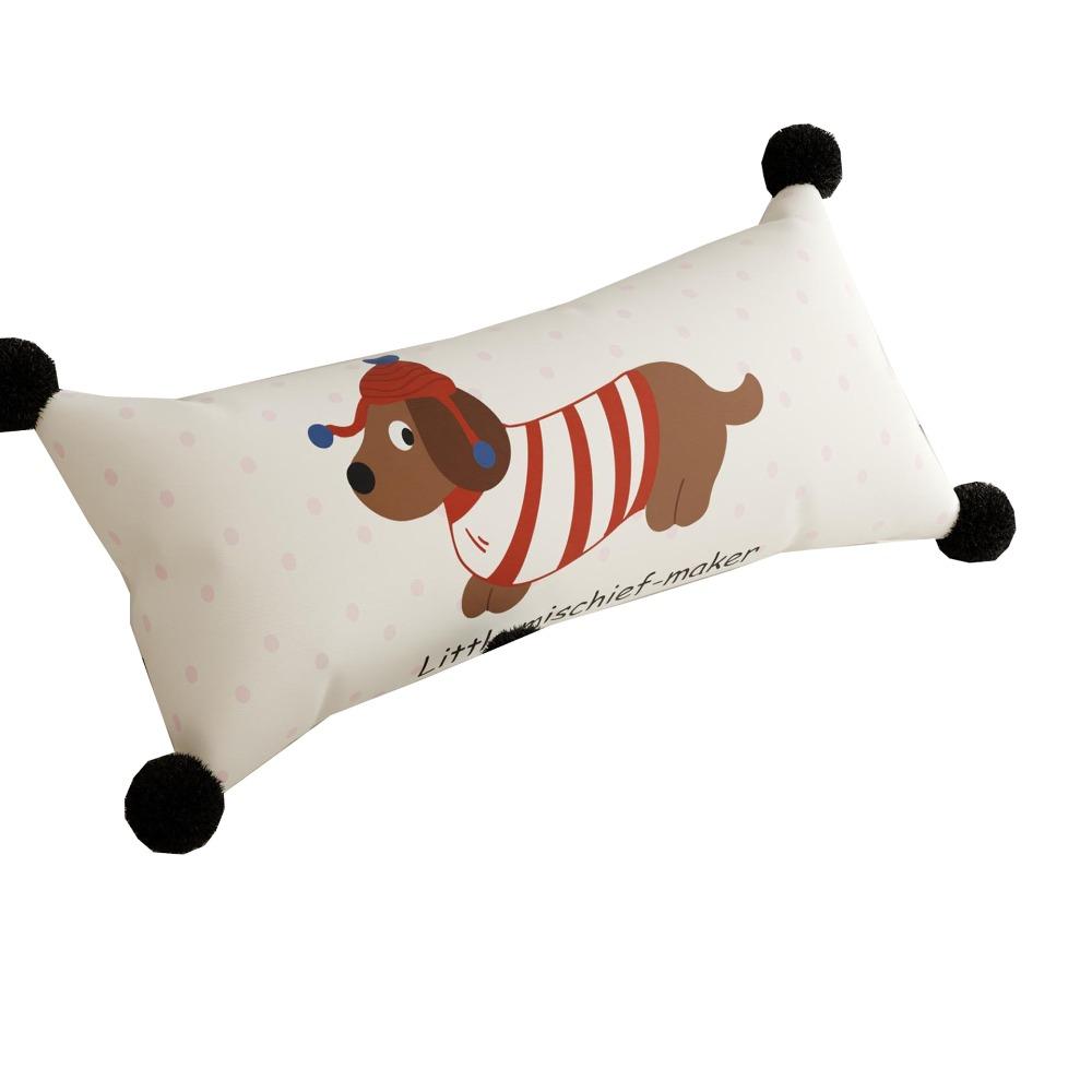 Microfiber Puppy Rectangular Pillow Cover Washed Material Soft Sofa Cushion Cover Comfortable Cartoon Pillow Case Bedroom