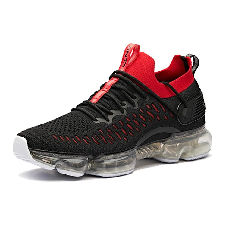 Anta SEEED Cushioning Slip Resistant Abrasion Resistant Breathable Low top Running Shoes Men's Black Red 91925501-3