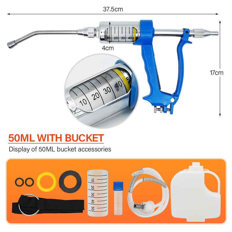 5/10/20/30/50ml Veterinary Metal Feeding Gun Continuous Drench Gun Sheep Cow Pig Goat Livestock Drenching Medication dispenser