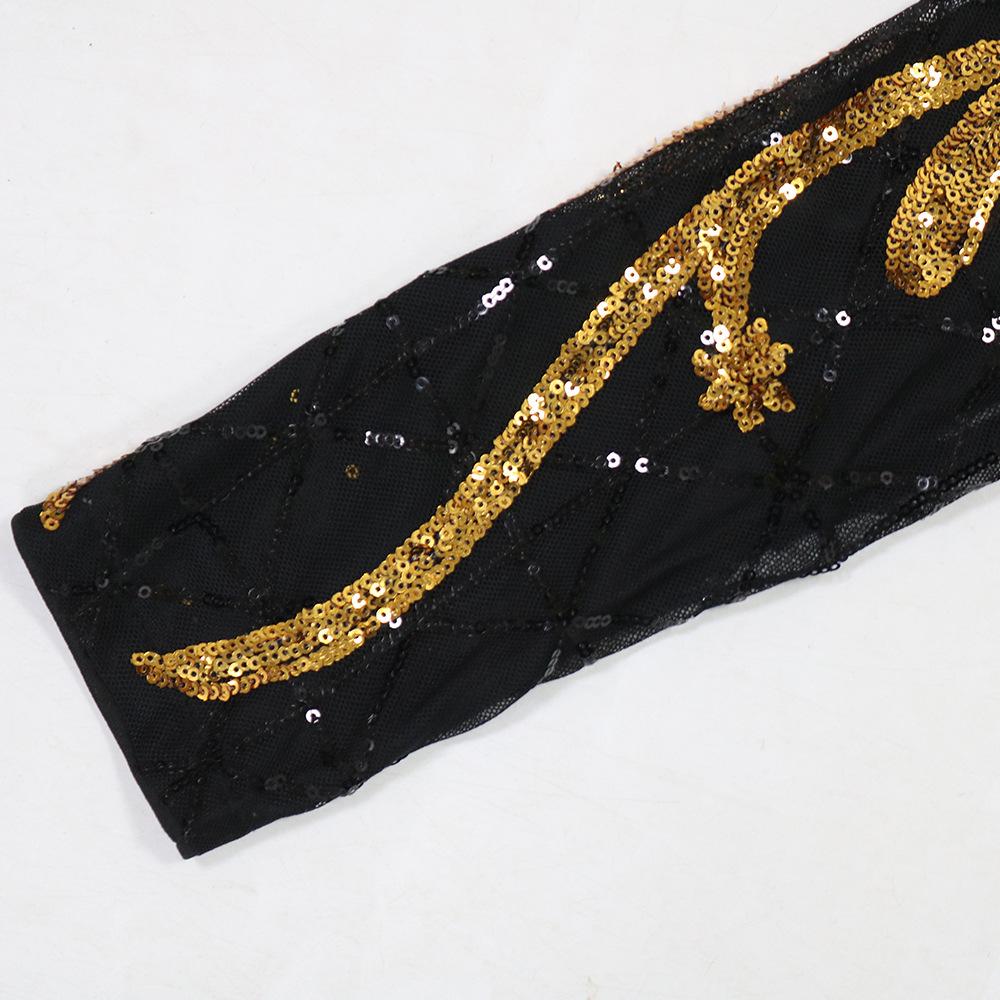 Women's Fashionable Sequined Long-sleeved Body-hugging Fishtail Dress and Slimming Dress