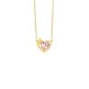 Pink Zirconium Love Necklace Women'S High-End Simple And Sweet Bow Heart Pendant Accessories