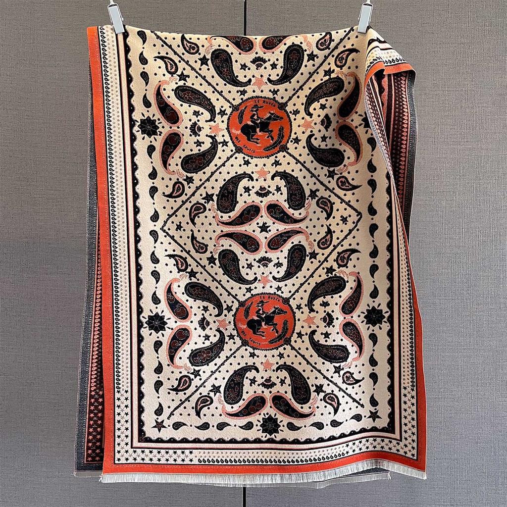 Winer Warm Cashmere Cashew Flower Print Scarf For Women Fashion Thick Blanket Pashmina Shawl Wrap Female Bufanda