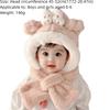 2-in-1 Hooded Scarf Keep Warm Winter Children's Hat Cute Scarf Hat Set  for Boys Girls