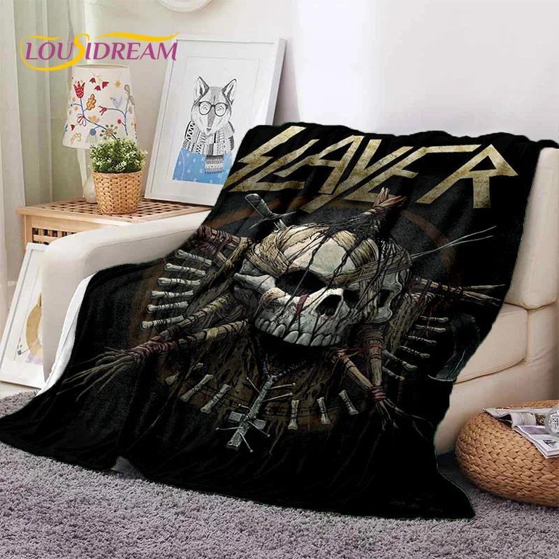 3D Rock Slayer Heavy Metal Band Soft Flannel Blankets,Throw Blanket Comfortable Blanket for Picnic Beds Sofa Home Bedroom Gifts