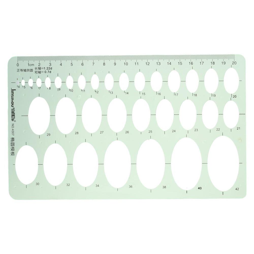 

Office Supplie Green Geometry Ruler Oval Style 20cm Geometric Drawings Templates Rulers Multi-Function Measuring Ruler белый