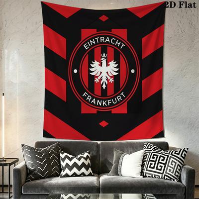 Eintracht Frankfurt Logo Wandbehang Bedruckte Stoffdecke Dekorative Wandteppiche für Schlafzimmer Wohnzimmer Heimdekoration