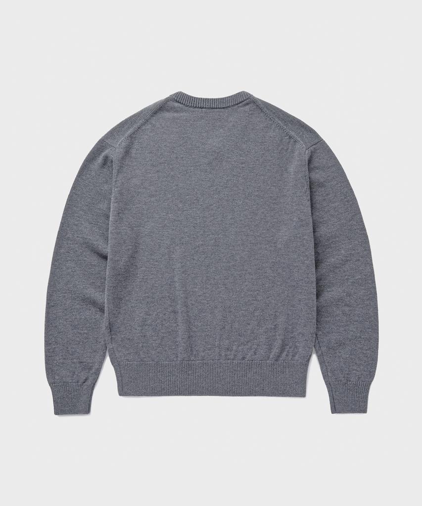 Beulaendideu [Superior] Cloud Superfine V-Neck Knit [Melange Gray]