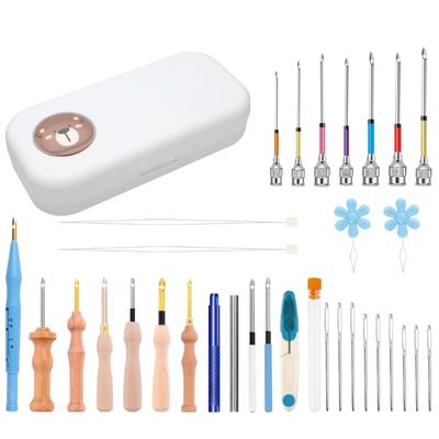 1 Set Punch Needle Embroidery Kits DIY Punch Needle Set Large Eye Sewing Needle Punch Needle Tool for Needle Punching